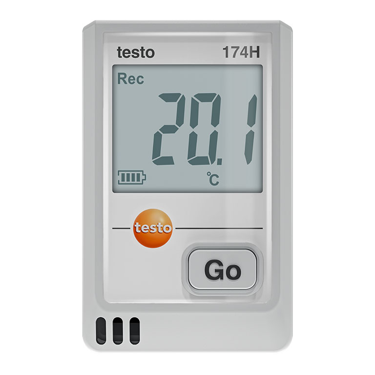 Nhiệt ẩm kế tự ghi mini testo 174 H cho thực phẩm - front